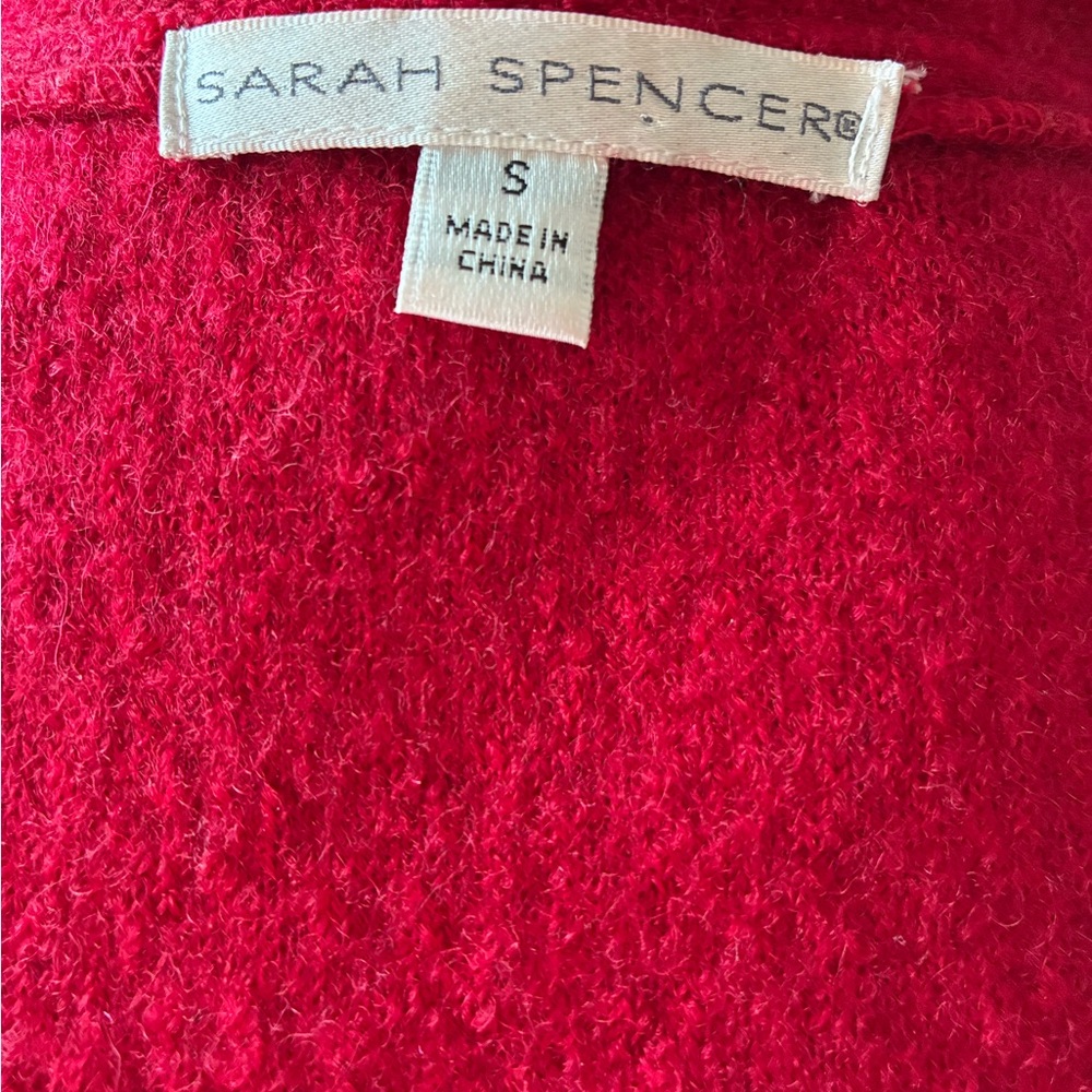 Sarah Spencer Boiled Wool Wrap Cardigan Coat with Belt Red Size S - Picture 11 of 16